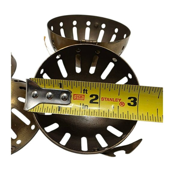 2 Vintage Brass Hanging Sphere Ornament Pomander Ball Hinged Fragrance Diffuser - Picture 9 of 10